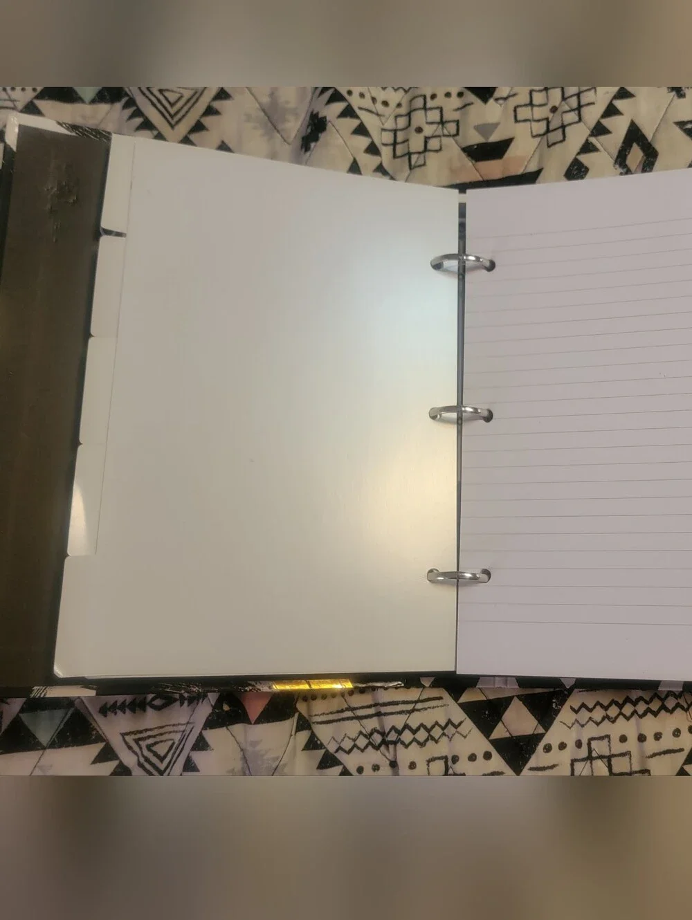 Modern Abstract Binder with Black and Gold Brushstrokes